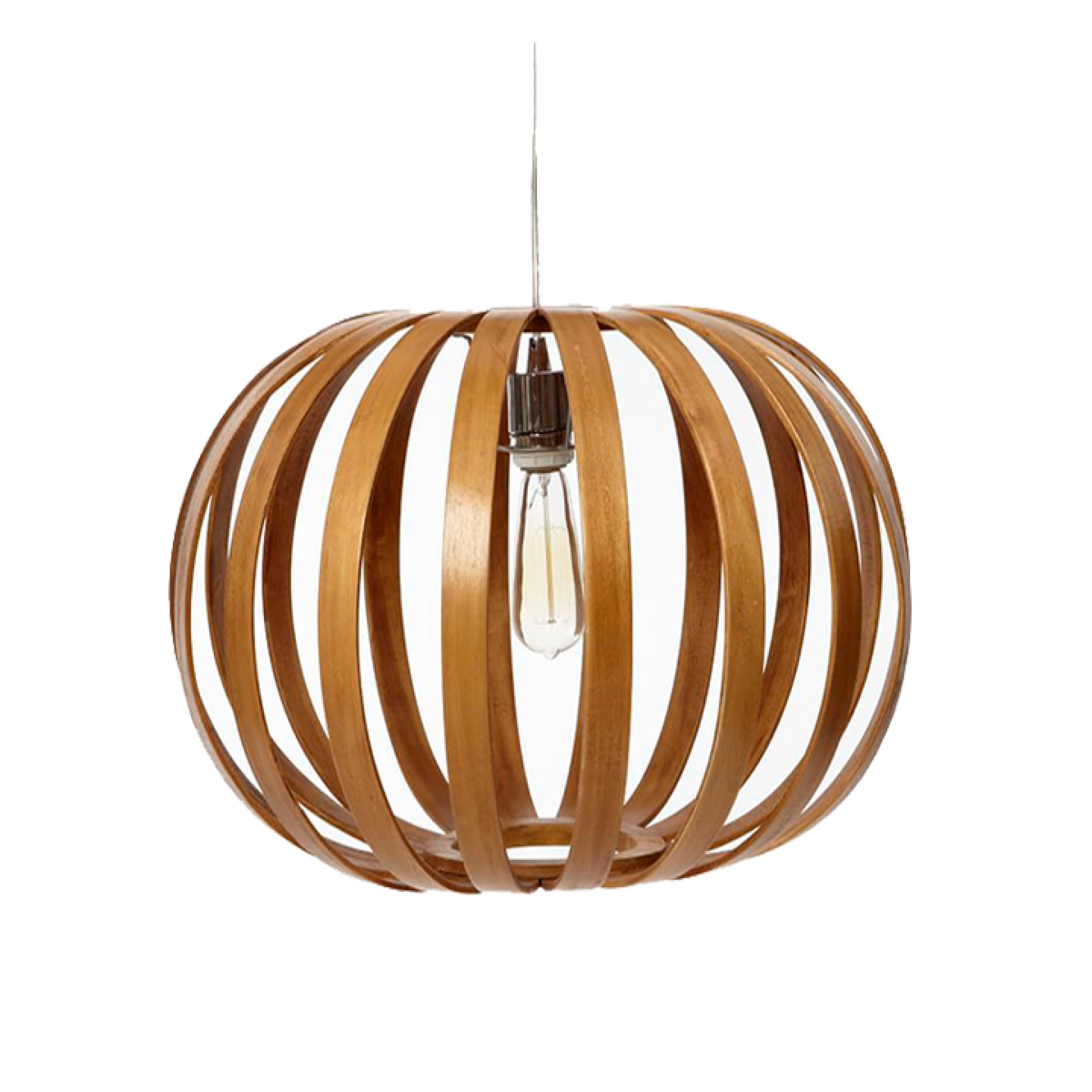 COLGANTE METALICO BOLA COLOR MADERA