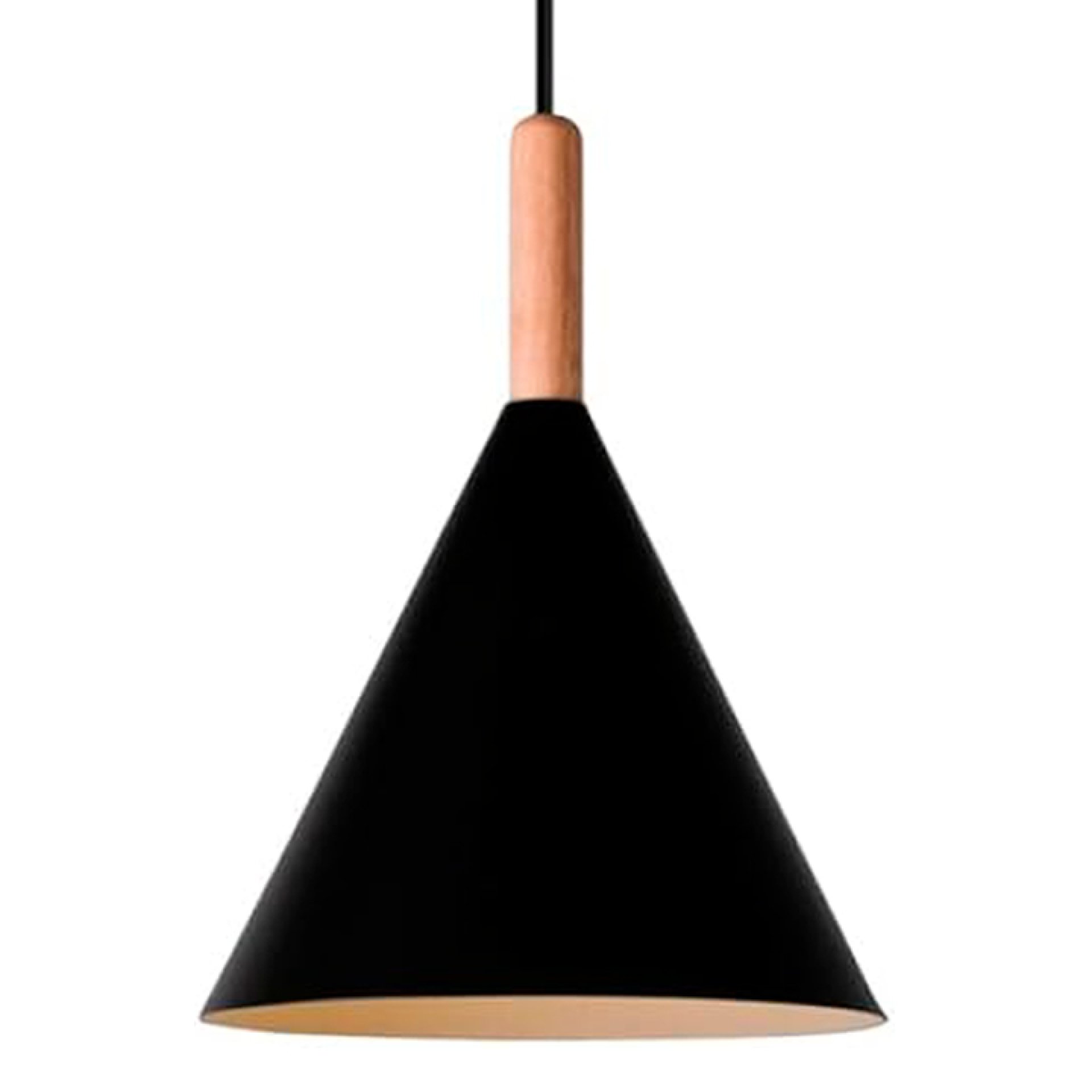 COLGANTE METALICO CONO CON MADERA